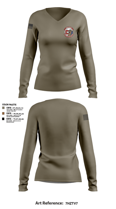 DET 520 13861884 Women's Long Sleeve V-neck Shirt - 1