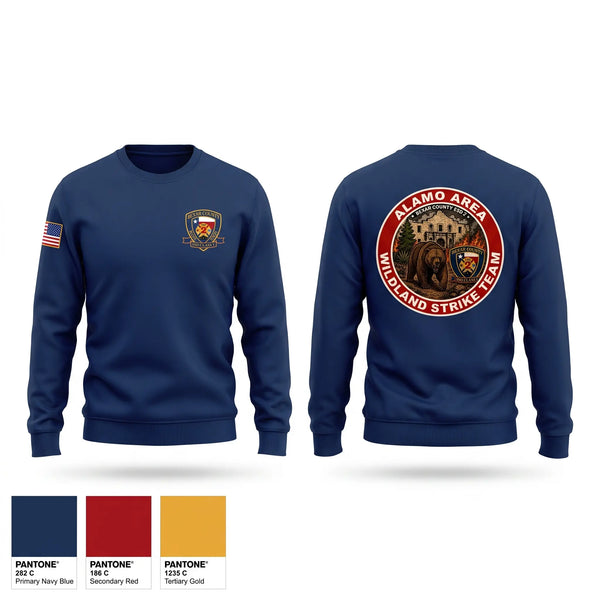 Crew Neck Sweatshirt, Bexar county wildland, Fire Department, Teamtime, Team time, sublimation, custom sports apparel, team uniforms, spirit wear, spiritwear, sports uniforms, custom shirts, team store, custom team store, fundraiser sports, apparel fundraiser