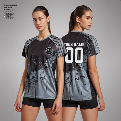 Womens Short Sleeve Vneck Shirt, Raki Volleyball, Women's Volleyball, Teamtime, Team time, sublimation, custom sports apparel, team uniforms, spirit wear, spiritwear, sports uniforms, custom shirts, team store, custom team store, fundraiser sports, apparel fundraiser