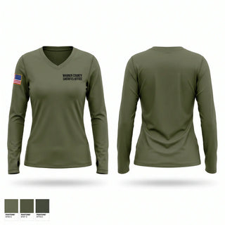 Womens Long Sleeve Vneck Shirt, Warren County Sheriff’s Office, Police, Teamtime, Team time, sublimation, custom sports apparel, team uniforms, spirit wear, spiritwear, sports uniforms, custom shirts, team store, custom team store, fundraiser sports, apparel fundraiser