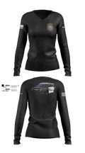 DEPARTMENT OF THE ARMY CIVILIAN POLICE 31166882 Women's Long Sleeve V-neck Shirt - 102