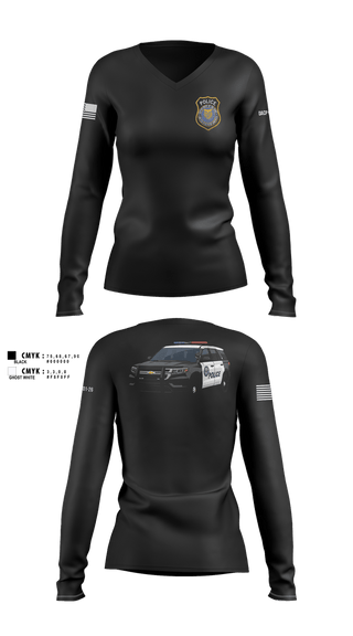 Womens Long Sleeve Vneck Shirt, DEPARTMENT OF THE ARMY CIVILIAN POLICE, Army, Teamtime, Team time, sublimation, custom sports apparel, team uniforms, spirit wear, spiritwear, sports uniforms, custom shirts, team store, custom team store, fundraiser sports, apparel fundraiser
