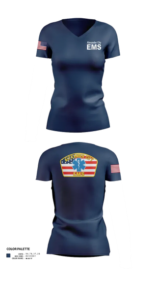 Womens Short Sleeve Vneck Shirt, Alexander City EMS, EMS/EMT, Teamtime, Team time, sublimation, custom sports apparel, team uniforms, spirit wear, spiritwear, sports uniforms, custom shirts, team store, custom team store, fundraiser sports, apparel fundraiser