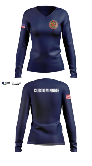 Womens Long Sleeve Vneck Shirt, Klawock VFD, Fire Department, Teamtime, Team time, sublimation, custom sports apparel, team uniforms, spirit wear, spiritwear, sports uniforms, custom shirts, team store, custom team store, fundraiser sports, apparel fundraiser