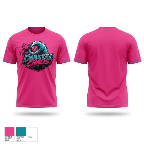 Short Sleeve Performance Shirt, Coastal Chaos, Softball, Teamtime, Team time, sublimation, custom sports apparel, team uniforms, spirit wear, spiritwear, sports uniforms, custom shirts, team store, custom team store, fundraiser sports, apparel fundraiser