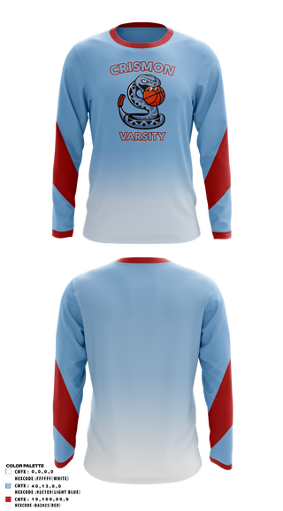 Long Sleeve Performance Shirt, Crismon Rattlers, Women's Basketball, Teamtime, Team time, sublimation, custom sports apparel, team uniforms, spirit wear, spiritwear, sports uniforms, custom shirts, team store, custom team store, fundraiser sports, apparel fundraiser