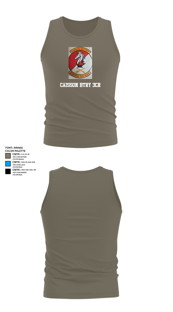 Tank Top, Caisson BTRY 3CR, , Teamtime, Team time, sublimation, custom sports apparel, team uniforms, spirit wear, spiritwear, sports uniforms, custom shirts, team store, custom team store, fundraiser sports, apparel fundraiser