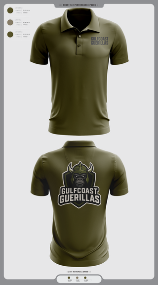 Short Sleeve Performance Polo, Gulfcoast Guerillas, , Teamtime, Team time, sublimation, custom sports apparel, team uniforms, spirit wear, spiritwear, sports uniforms, custom shirts, team store, custom team store, fundraiser sports, apparel fundraiser