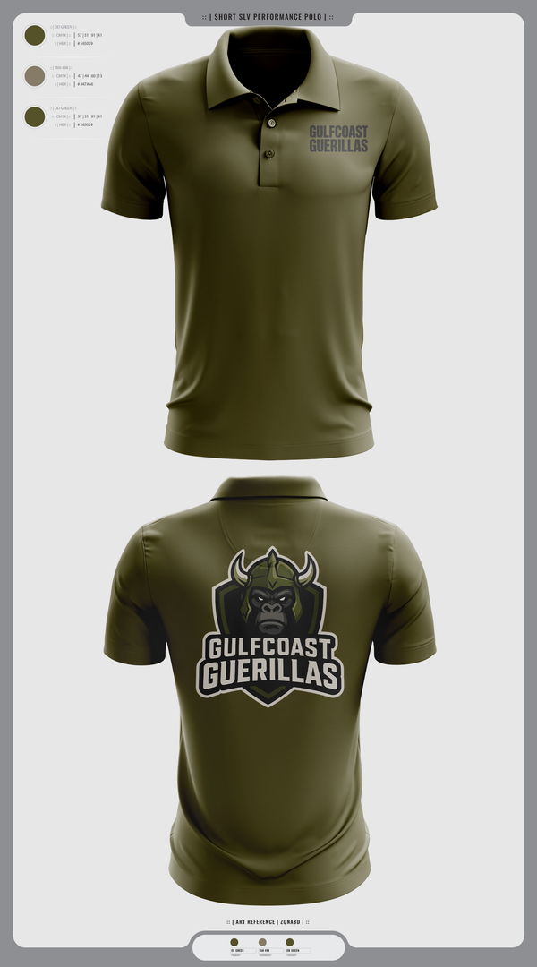 Short Sleeve Performance Polo, Gulfcoast Guerillas, , Teamtime, Team time, sublimation, custom sports apparel, team uniforms, spirit wear, spiritwear, sports uniforms, custom shirts, team store, custom team store, fundraiser sports, apparel fundraiser