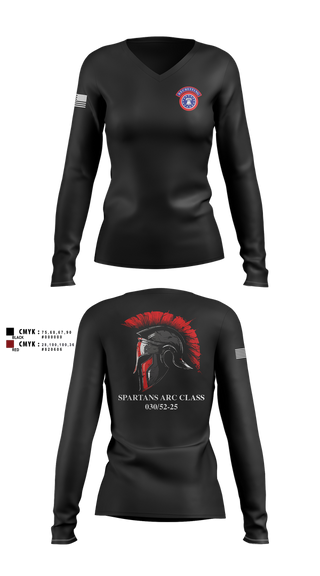Womens Long Sleeve Vneck Shirt, , Army, Teamtime, Team time, sublimation, custom sports apparel, team uniforms, spirit wear, spiritwear, sports uniforms, custom shirts, team store, custom team store, fundraiser sports, apparel fundraiser