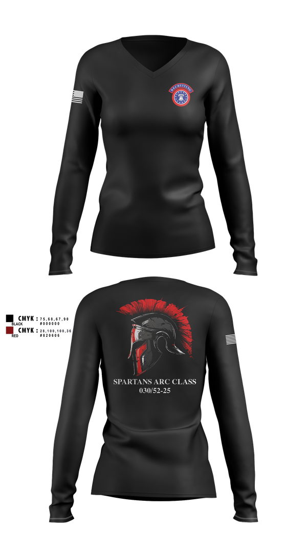 Womens Long Sleeve Vneck Shirt, , Army, Teamtime, Team time, sublimation, custom sports apparel, team uniforms, spirit wear, spiritwear, sports uniforms, custom shirts, team store, custom team store, fundraiser sports, apparel fundraiser