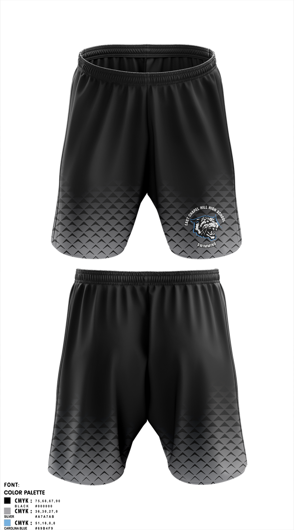 Athletic Shorts With Pockets, East Chapel Hill High School Swimming, Swimming, Teamtime, Team time, sublimation, custom sports apparel, team uniforms, spirit wear, spiritwear, sports uniforms, custom shirts, team store, custom team store, fundraiser sports, apparel fundraiser