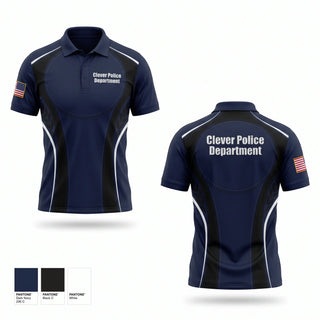 Short Sleeve Performance Polo, Clever Police Department, Police, Teamtime, Team time, sublimation, custom sports apparel, team uniforms, spirit wear, spiritwear, sports uniforms, custom shirts, team store, custom team store, fundraiser sports, apparel fundraiser