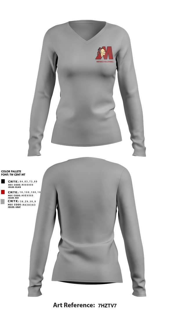 Womens Long Sleeve Vneck Shirt, Matoaca High School Volleyball, Women's Volleyball, Teamtime, Team time, sublimation, custom sports apparel, team uniforms, spirit wear, spiritwear, sports uniforms, custom shirts, team store, custom team store, fundraiser sports, apparel fundraiser