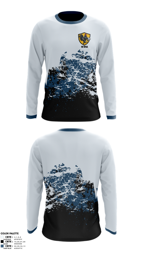 Long Sleeve Performance Shirt, 18 WSA, Men's Soccer, Teamtime, Team time, sublimation, custom sports apparel, team uniforms, spirit wear, spiritwear, sports uniforms, custom shirts, team store, custom team store, fundraiser sports, apparel fundraiser