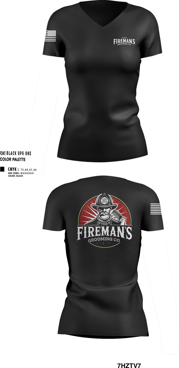 Womens Short Sleeve Vneck Shirt, The Fireman,s Grooming Co., , Teamtime, Team time, sublimation, custom sports apparel, team uniforms, spirit wear, spiritwear, sports uniforms, custom shirts, team store, custom team store, fundraiser sports, apparel fundraiser