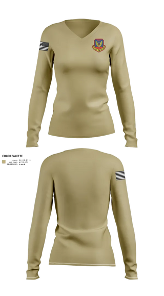Womens Long Sleeve Vneck Shirt, IL-274, Air Force, Teamtime, Team time, sublimation, custom sports apparel, team uniforms, spirit wear, spiritwear, sports uniforms, custom shirts, team store, custom team store, fundraiser sports, apparel fundraiser