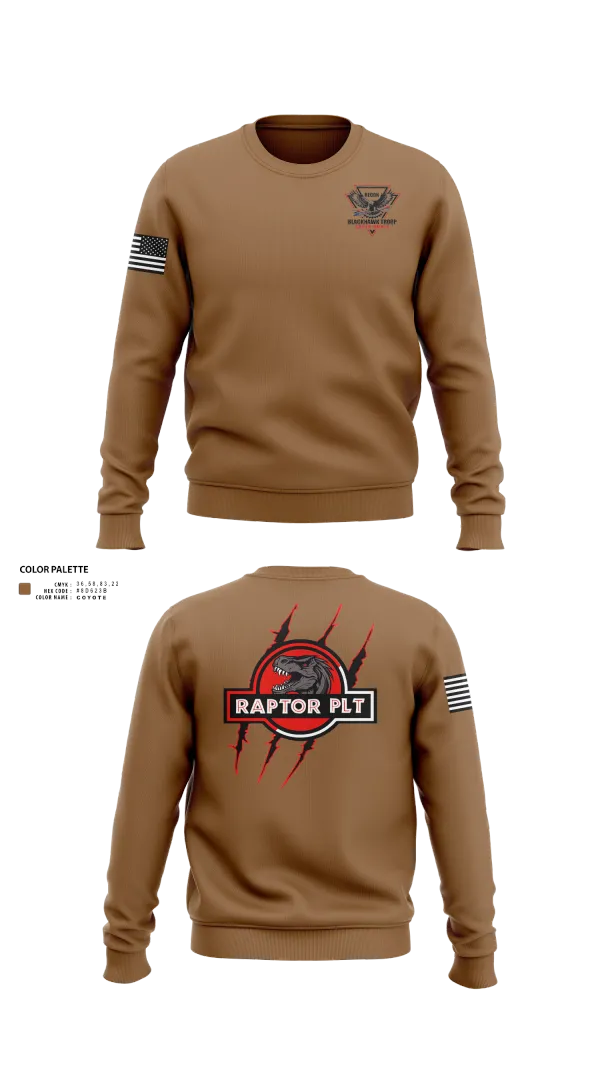 Crew Neck Sweatshirt, Raptor Platoon, 4-9 CAV, , Teamtime, Team time, sublimation, custom sports apparel, team uniforms, spirit wear, spiritwear, sports uniforms, custom shirts, team store, custom team store, fundraiser sports, apparel fundraiser