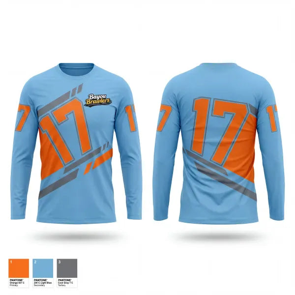 Long Sleeve Performance Shirt, Satsuma Bayou Brawlers, Softball, Teamtime, Team time, sublimation, custom sports apparel, team uniforms, spirit wear, spiritwear, sports uniforms, custom shirts, team store, custom team store, fundraiser sports, apparel fundraiser