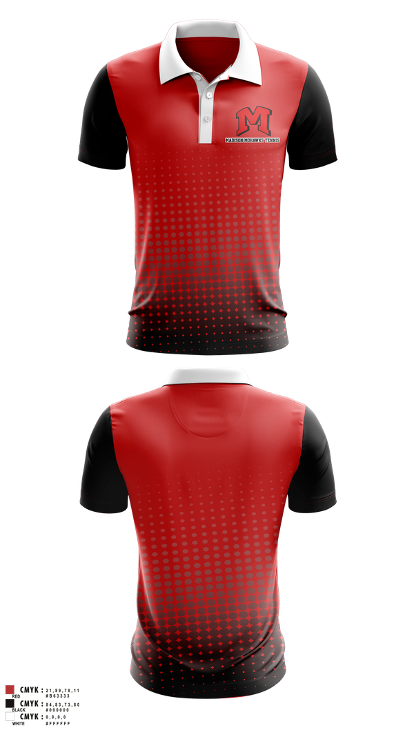Short Sleeve Performance Polo, Madison Panthers Tennis, Tennis, Teamtime, Team time, sublimation, custom sports apparel, team uniforms, spirit wear, spiritwear, sports uniforms, custom shirts, team store, custom team store, fundraiser sports, apparel fundraiser