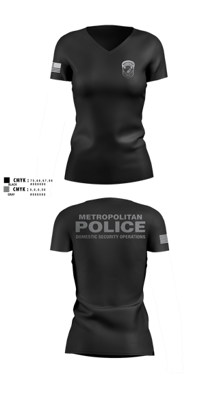Womens Short Sleeve Vneck Shirt, Domestic Security Operations, Police, Teamtime, Team time, sublimation, custom sports apparel, team uniforms, spirit wear, spiritwear, sports uniforms, custom shirts, team store, custom team store, fundraiser sports, apparel fundraiser