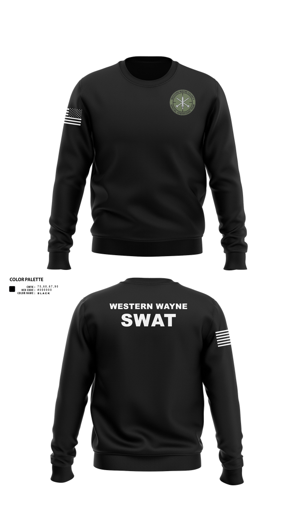 Crew Neck Sweatshirt, Western Wayne SOT, Police, Teamtime, Team time, sublimation, custom sports apparel, team uniforms, spirit wear, spiritwear, sports uniforms, custom shirts, team store, custom team store, fundraiser sports, apparel fundraiser