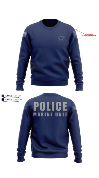 Crew Neck Sweatshirt, Sacramento Police Marine Unit, Police, Teamtime, Team time, sublimation, custom sports apparel, team uniforms, spirit wear, spiritwear, sports uniforms, custom shirts, team store, custom team store, fundraiser sports, apparel fundraiser