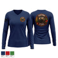 Oaktown Fire Women's Long Sleeve V-neck Shirt - 1