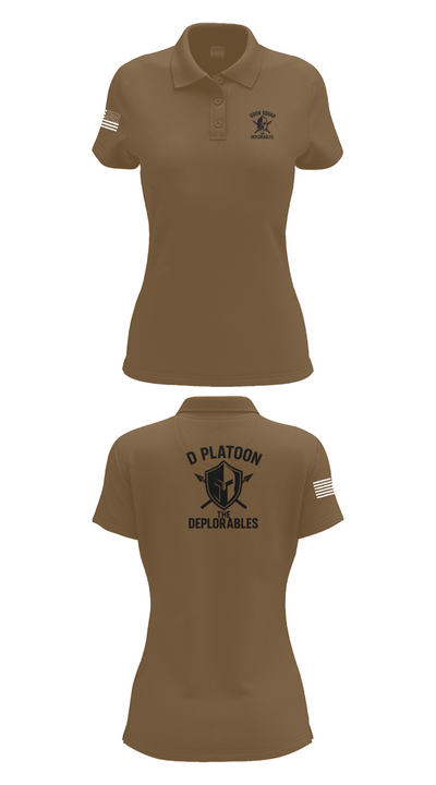 D Platoon 37319682 Women's Short Sleeve Performance Polo  - 14
