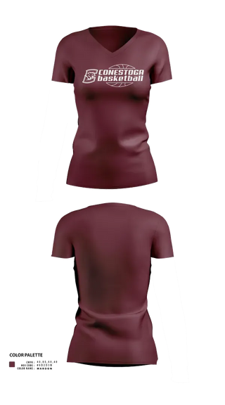 Womens Short Sleeve Vneck Shirt, Conestoga, Women's Basketball, Teamtime, Team time, sublimation, custom sports apparel, team uniforms, spirit wear, spiritwear, sports uniforms, custom shirts, team store, custom team store, fundraiser sports, apparel fundraiser