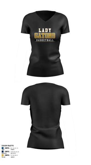 Womens Short Sleeve Vneck Shirt, Lady Gators Basketball, Women's Basketball, Teamtime, Team time, sublimation, custom sports apparel, team uniforms, spirit wear, spiritwear, sports uniforms, custom shirts, team store, custom team store, fundraiser sports, apparel fundraiser