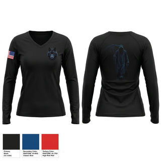 Womens Long Sleeve Vneck Shirt, Reaper, Navy, Teamtime, Team time, sublimation, custom sports apparel, team uniforms, spirit wear, spiritwear, sports uniforms, custom shirts, team store, custom team store, fundraiser sports, apparel fundraiser