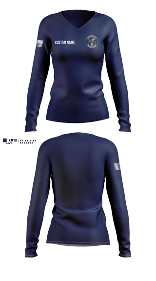Womens Long Sleeve Vneck Shirt, Harrison County Emergency Squad, EMS/EMT, Teamtime, Team time, sublimation, custom sports apparel, team uniforms, spirit wear, spiritwear, sports uniforms, custom shirts, team store, custom team store, fundraiser sports, apparel fundraiser