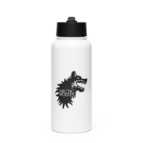 Arctic Wolves 45055570 Stainless Steel Water Bottle with a Straw Lid