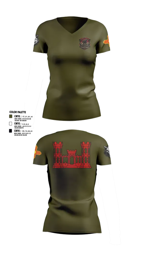 Womens Short Sleeve Vneck Shirt, 333rd Engineer Detachment, Army, Teamtime, Team time, sublimation, custom sports apparel, team uniforms, spirit wear, spiritwear, sports uniforms, custom shirts, team store, custom team store, fundraiser sports, apparel fundraiser