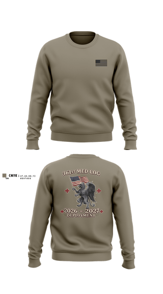Crew Neck Sweatshirt, 361 med log, Army, Teamtime, Team time, sublimation, custom sports apparel, team uniforms, spirit wear, spiritwear, sports uniforms, custom shirts, team store, custom team store, fundraiser sports, apparel fundraiser