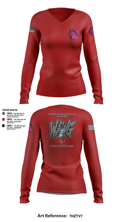 WeAllWeGot~Family First 22026589 Women's Long Sleeve V-neck Shirt - 30