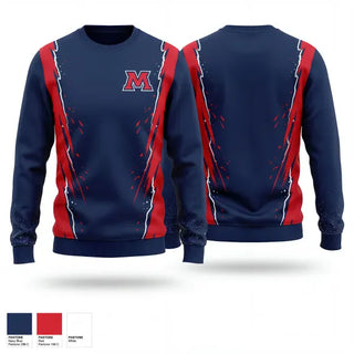 Crew Neck Sweatshirt, Manalapan Braves 9U Blue, Baseball, Teamtime, Team time, sublimation, custom sports apparel, team uniforms, spirit wear, spiritwear, sports uniforms, custom shirts, team store, custom team store, fundraiser sports, apparel fundraiser