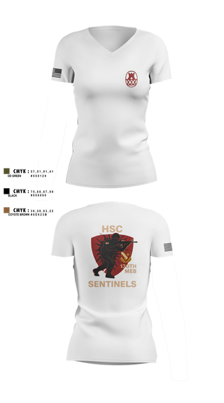 Womens Short Sleeve Vneck Shirt, HSC 130th MEB, Army, Teamtime, Team time, sublimation, custom sports apparel, team uniforms, spirit wear, spiritwear, sports uniforms, custom shirts, team store, custom team store, fundraiser sports, apparel fundraiser