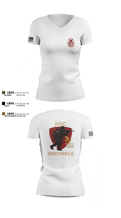 HSC 130th MEB 16353532 Women's Short Sleeve V-neck Shirt - 5