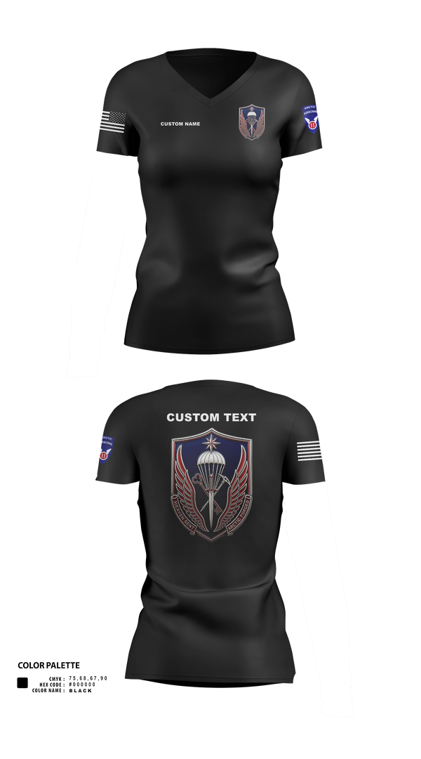 Womens Short Sleeve Vneck Shirt, 11th ADSB, Army, Teamtime, Team time, sublimation, custom sports apparel, team uniforms, spirit wear, spiritwear, sports uniforms, custom shirts, team store, custom team store, fundraiser sports, apparel fundraiser