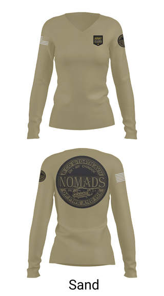Womens Long Sleeve Vneck Shirt, E CO 169 AVN, National Guard, Teamtime, Team time, sublimation, custom sports apparel, team uniforms, spirit wear, spiritwear, sports uniforms, custom shirts, team store, custom team store, fundraiser sports, apparel fundraiser
