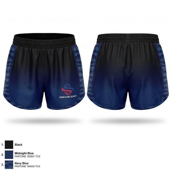 Womens Shorts, Sahara Global Security, Police, Teamtime, Team time, sublimation, custom sports apparel, team uniforms, spirit wear, spiritwear, sports uniforms, custom shirts, team store, custom team store, fundraiser sports, apparel fundraiser