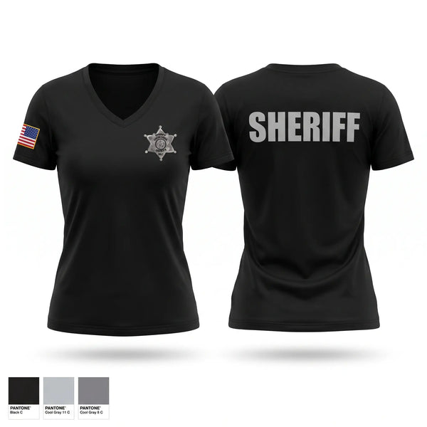Womens Short Sleeve Vneck Shirt, Hertford County Sheriff’s Office, Police, Teamtime, Team time, sublimation, custom sports apparel, team uniforms, spirit wear, spiritwear, sports uniforms, custom shirts, team store, custom team store, fundraiser sports, apparel fundraiser