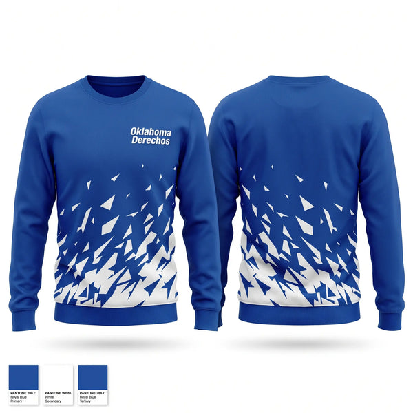 Crew Neck Sweatshirt, Oklahoma Derechos, Baseball, Teamtime, Team time, sublimation, custom sports apparel, team uniforms, spirit wear, spiritwear, sports uniforms, custom shirts, team store, custom team store, fundraiser sports, apparel fundraiser