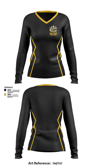 Womens Long Sleeve Vneck Shirt, Gray's Creek Basketball, Women's Basketball, Teamtime, Team time, sublimation, custom sports apparel, team uniforms, spirit wear, spiritwear, sports uniforms, custom shirts, team store, custom team store, fundraiser sports, apparel fundraiser