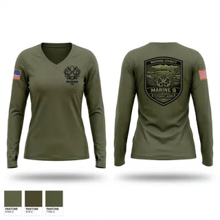 Womens Long Sleeve Vneck Shirt, Marine9, Police, Teamtime, Team time, sublimation, custom sports apparel, team uniforms, spirit wear, spiritwear, sports uniforms, custom shirts, team store, custom team store, fundraiser sports, apparel fundraiser