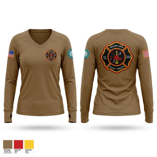 Womens Long Sleeve Vneck Shirt, Willow Lake, Fire Department, Teamtime, Team time, sublimation, custom sports apparel, team uniforms, spirit wear, spiritwear, sports uniforms, custom shirts, team store, custom team store, fundraiser sports, apparel fundraiser