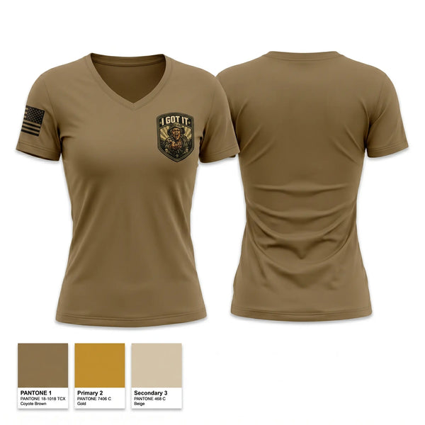 Womens Short Sleeve Vneck Shirt, McGregor Range, Army, Teamtime, Team time, sublimation, custom sports apparel, team uniforms, spirit wear, spiritwear, sports uniforms, custom shirts, team store, custom team store, fundraiser sports, apparel fundraiser