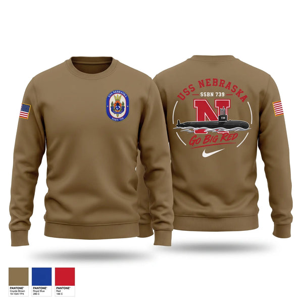 Crew Neck Sweatshirt, USS Nebraska, Navy, Teamtime, Team time, sublimation, custom sports apparel, team uniforms, spirit wear, spiritwear, sports uniforms, custom shirts, team store, custom team store, fundraiser sports, apparel fundraiser